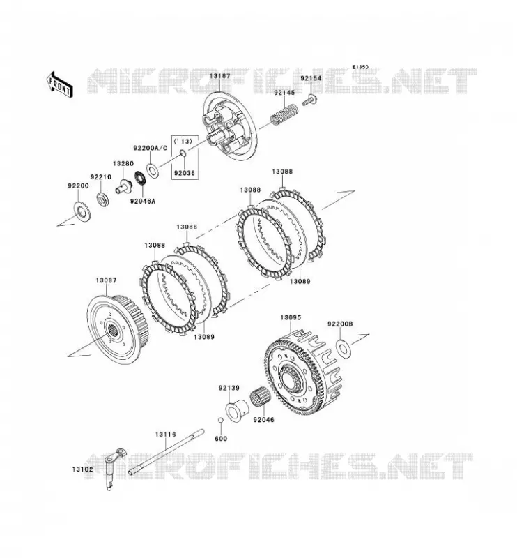 EMBRAYAGE Kawasaki TOUT-TERRAIN 250 2013 KX250F  KX250ZDF