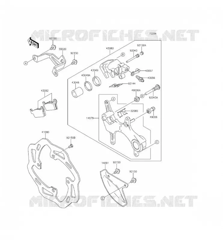 FREIN ARRIERE Kawasaki TOUT-TERRAIN 250 2015 KX250F  KX250ZFF