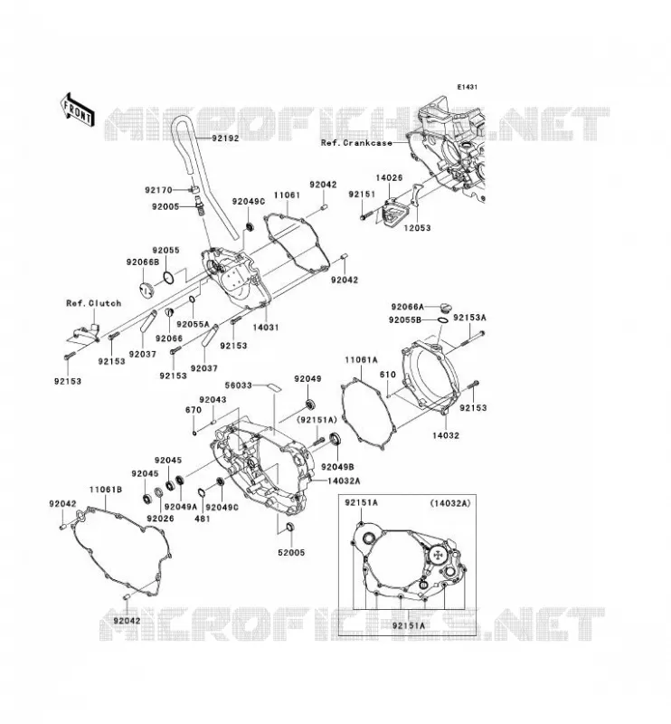 COUVERCLES MOTEUR Kawasaki TOUT-TERRAIN 450 2006 KX450F  KX450D6F