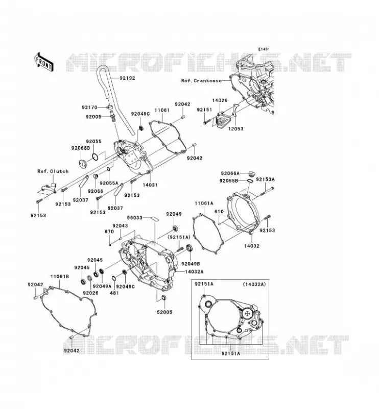 COUVERCLES MOTEUR Kawasaki TOUT-TERRAIN 450 2006 KX450F  KX450D6F