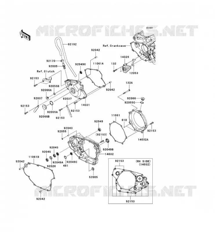 COUVERCLES MOTEUR Kawasaki TOUT-TERRAIN 450 2010 KX450F  KX450EAF