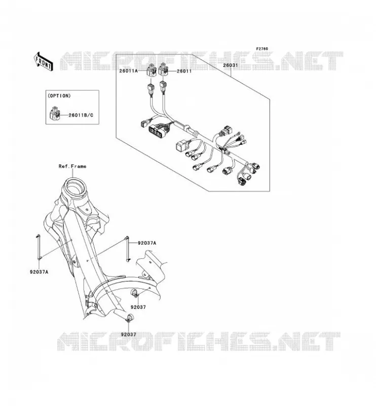 CHASSIS EQUIPMENT ELECTRIQUE Kawasaki TOUT-TERRAIN 450 2012 KX450F  KX450FCF