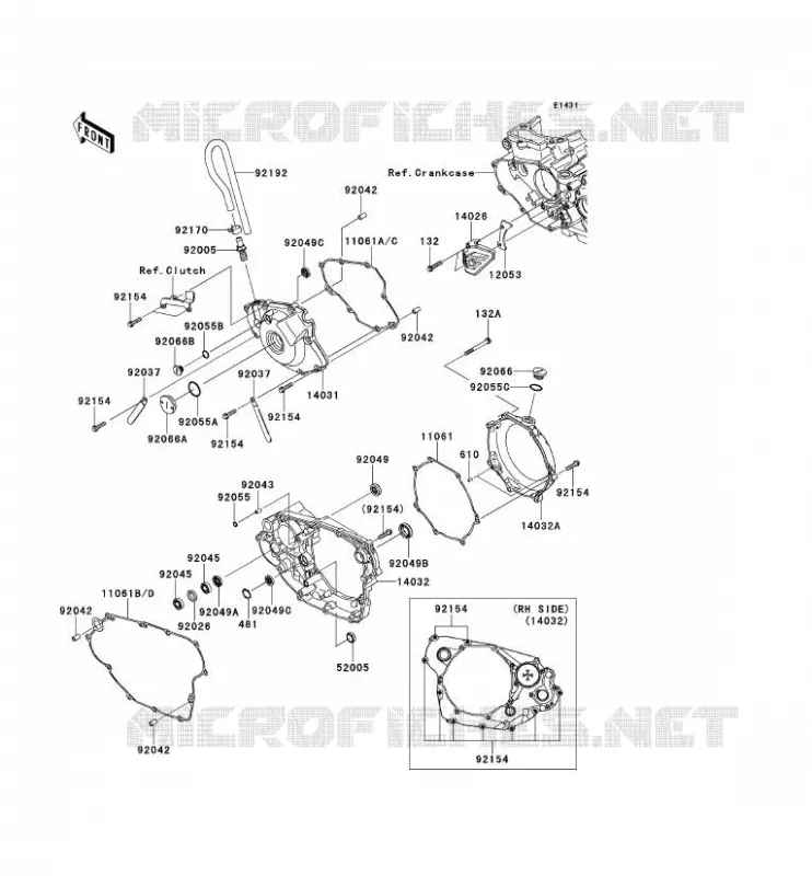 COUVERCLES MOTEUR Kawasaki TOUT-TERRAIN 450 2012 KX450F  KX450FCF