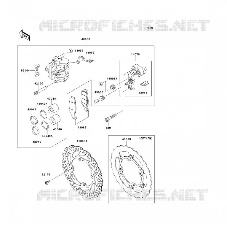 FREIN AVANT Kawasaki TOUT-TERRAIN 450 2012 KX450F  KX450FCF