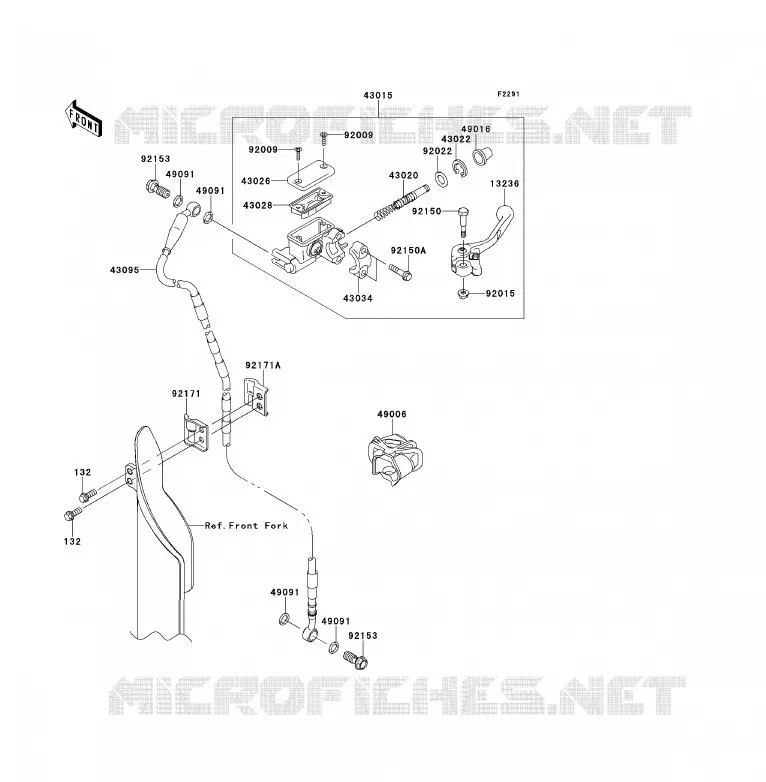 MAITRE CYLINDRE AV Kawasaki TOUT-TERRAIN 450 2012 KX450F  KX450FCF