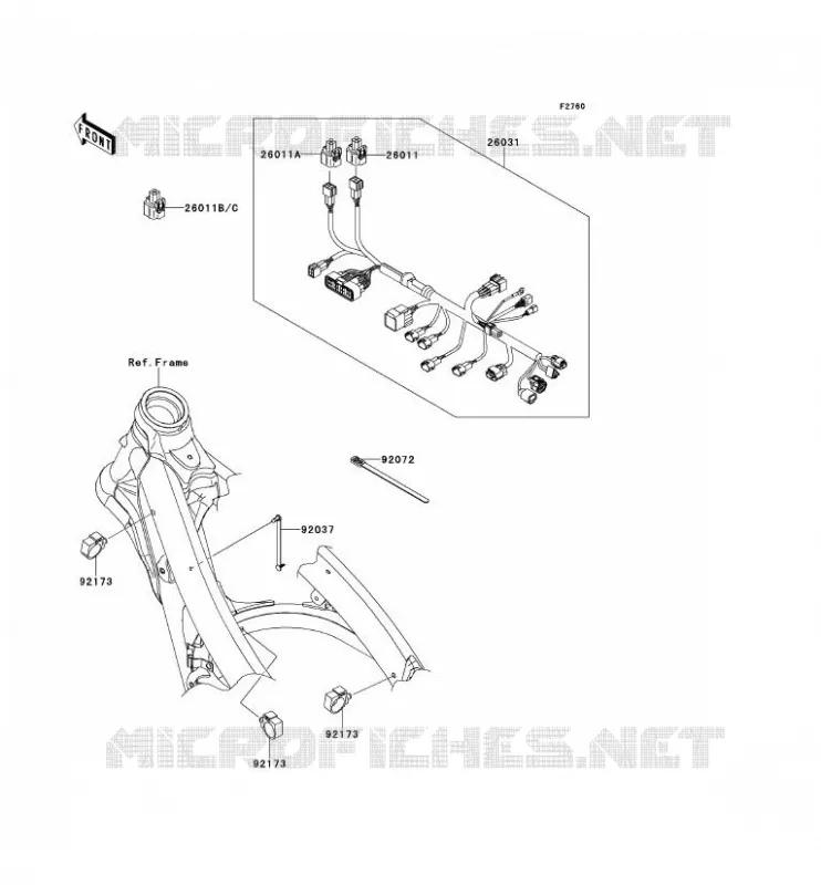 CHASSIS EQUIPMENT ELECTRIQUE Kawasaki TOUT-TERRAIN 450 2013 KX450F  KX450FDF