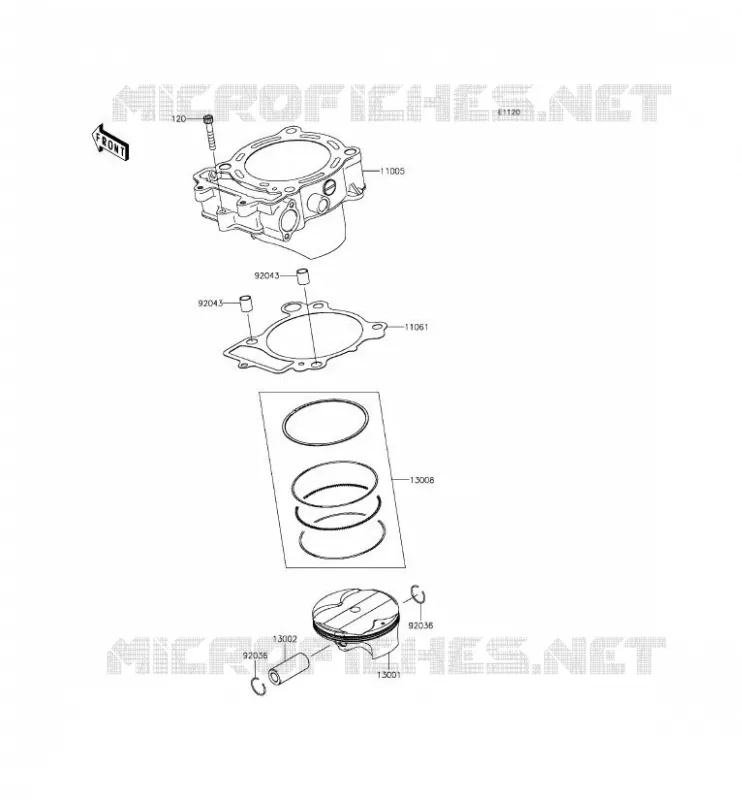 CYLINDRE/PISTON Kawasaki TOUT-TERRAIN 450 2015 KX450F  KX450FFF