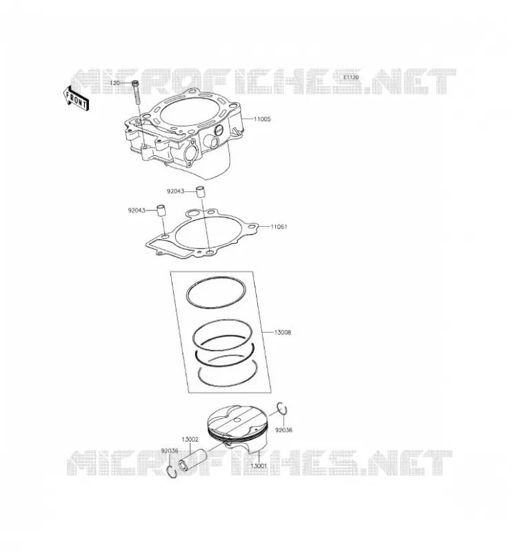 CYLINDRE/PISTON Kawasaki TOUT-TERRAIN 450 2015 KX450F  KX450FFF
