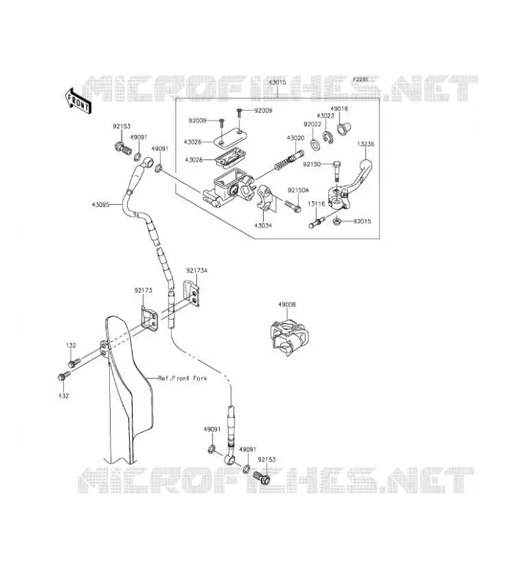 MAITRE CYLINDRE AV Kawasaki TOUT-TERRAIN 450 2016 KX450F  KX450HGF