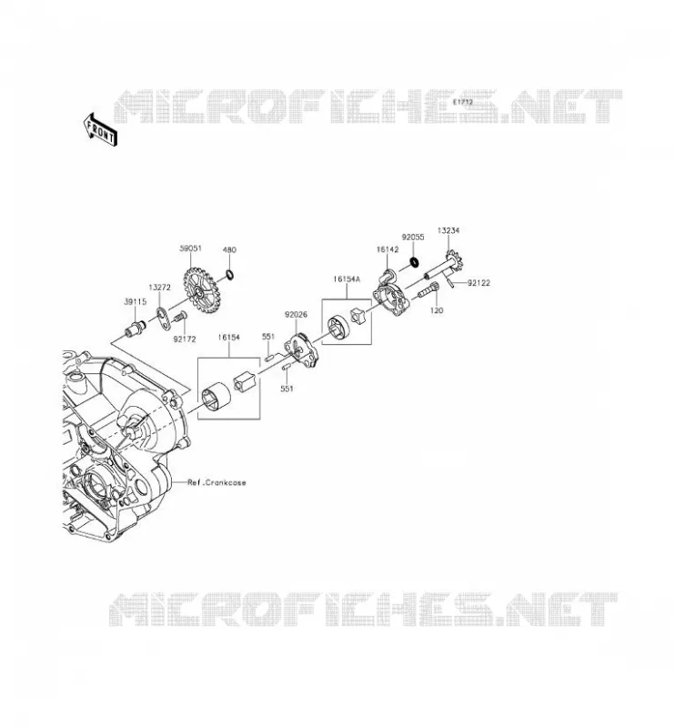 POMPE A HUILE Kawasaki TOUT-TERRAIN 450 2016 KX450F  KX450HGF