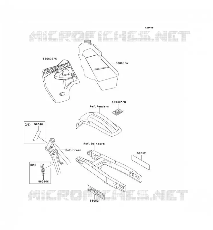 LABEL Kawasaki TOUT-TERRAIN 500 2000 KX500  KX500-E12