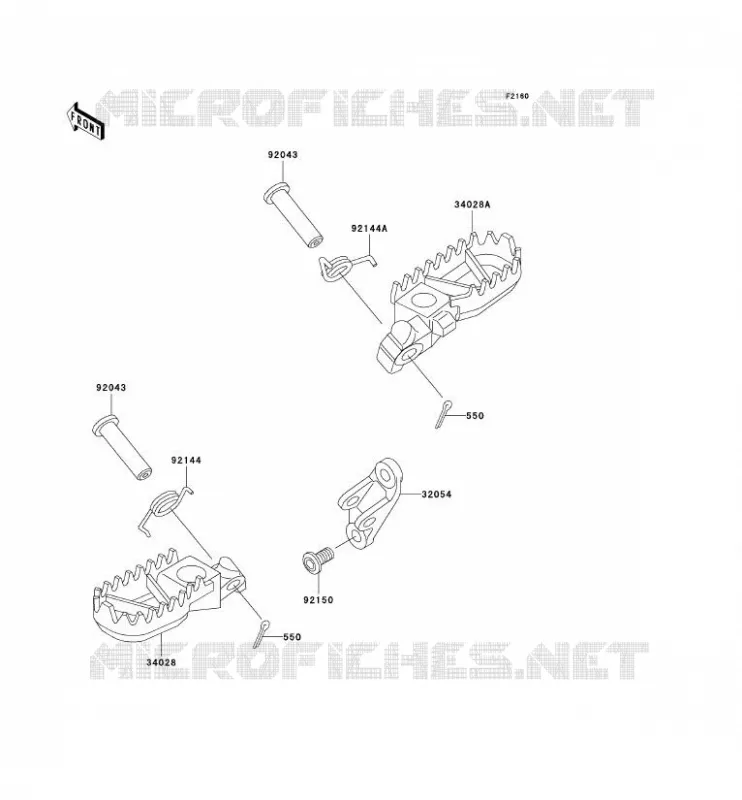 REPOSE PIED Kawasaki TOUT-TERRAIN 500 2000 KX500  KX500-E12