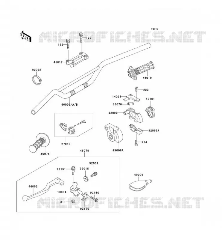 GUIDON Kawasaki TOUT-TERRAIN 500 2001 KX500  KX500-E13