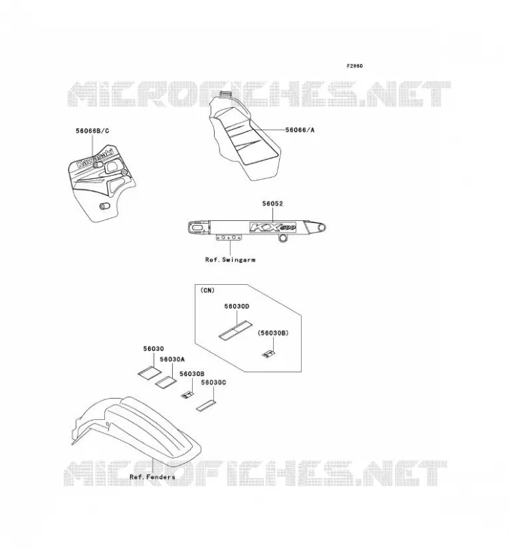 LABEL Kawasaki TOUT-TERRAIN 500 2003 KX500  KX500-E15