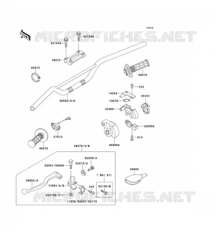 GUIDON Kawasaki TOUT-TERRAIN 500 1990 KX500  KX500-E2