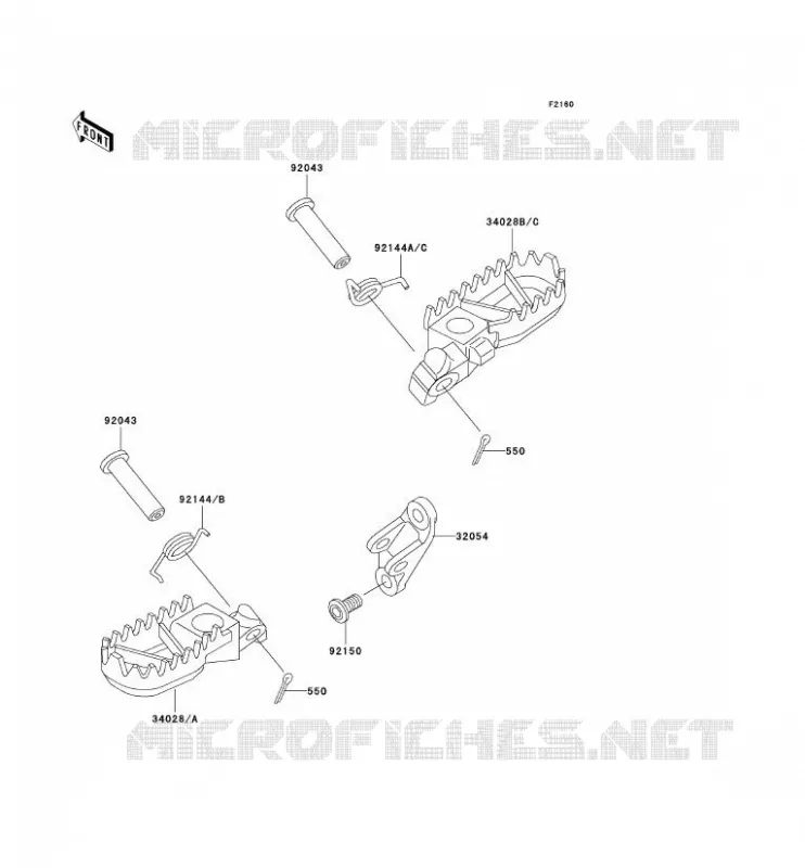 REPOSE PIED Kawasaki TOUT-TERRAIN 500 1992 KX500  KX500-E4