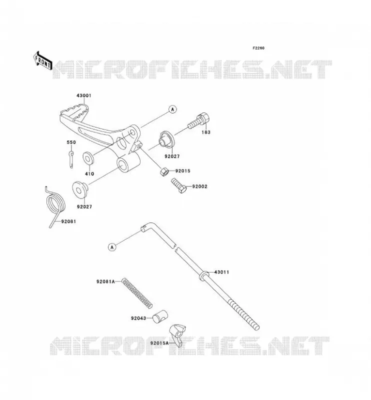 PEDALE DE FREIN Kawasaki TOUT-TERRAIN 60 1994 KX60  KX60-B10