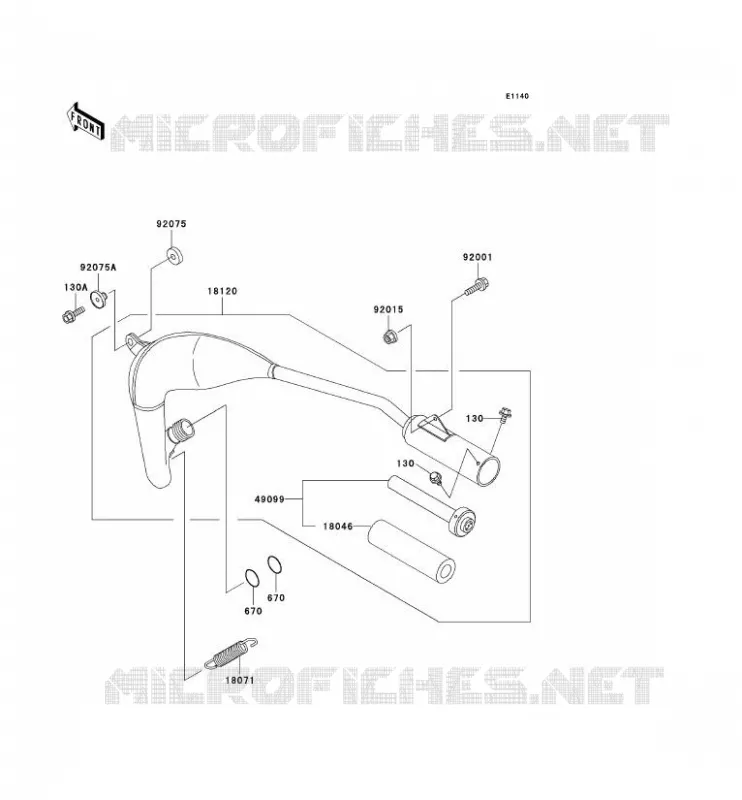 &Eacute;CHAPPEMENT Kawasaki TOUT-TERRAIN 60 2002 KX60  KX60-B18
