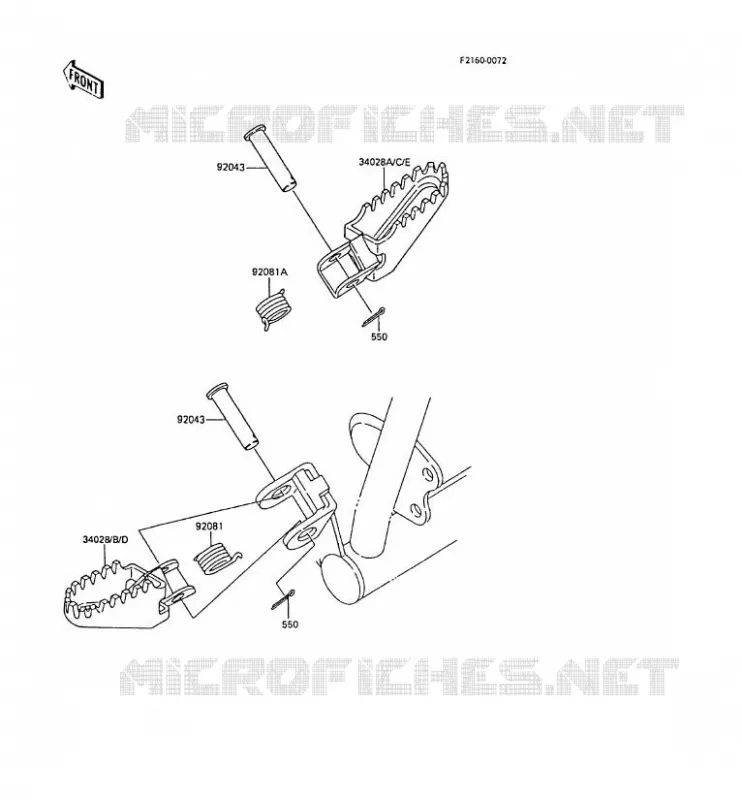 REPOSE PIED Kawasaki TOUT-TERRAIN 60 1989 KX60  KX60-B5