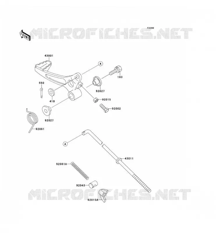 PEDALE DE FREIN Kawasaki TOUT-TERRAIN 60 1990 KX60  KX60-B6