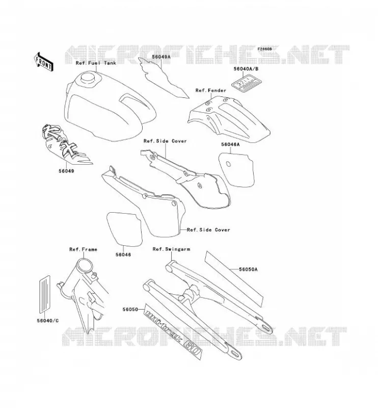 LABEL Kawasaki TOUT-TERRAIN 60 1992 KX60  KX60-B8
