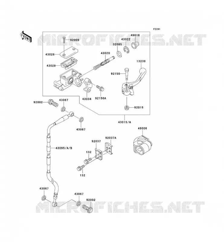 MAITRE CYLINDRE AV Kawasaki TOUT-TERRAIN 65 2000 KX65  KX65-A1