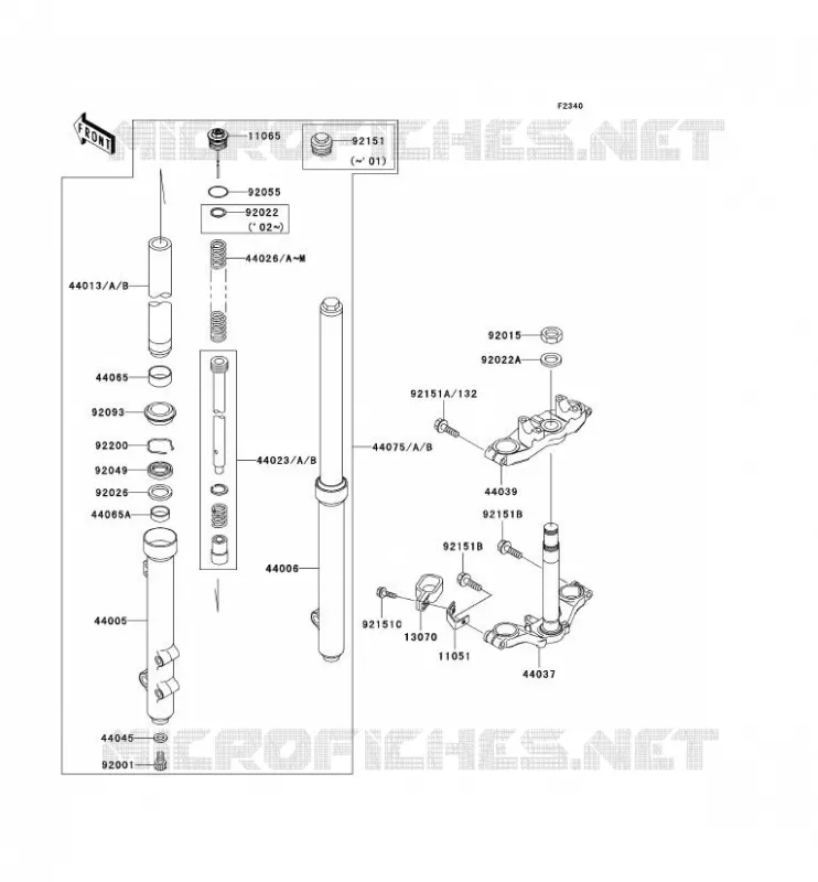 FOURCHE Kawasaki TOUT-TERRAIN 65 2001 KX65  KX65-A2