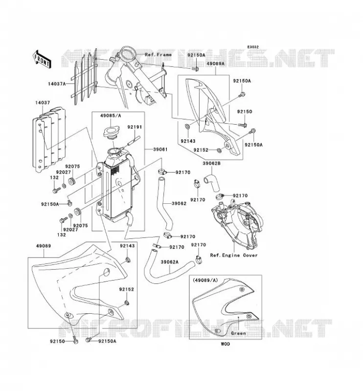 RADIATEUR Kawasaki TOUT-TERRAIN 65 2001 KX65  KX65-A2