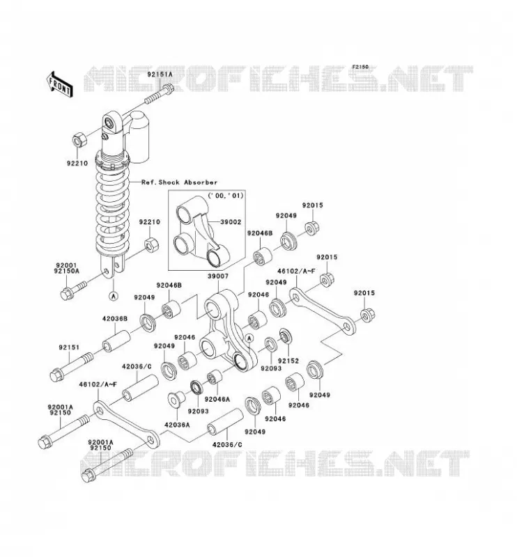 SUSPENSION ARRI&Egrave;RE Kawasaki TOUT-TERRAIN 65 2001 KX65  KX65-A2