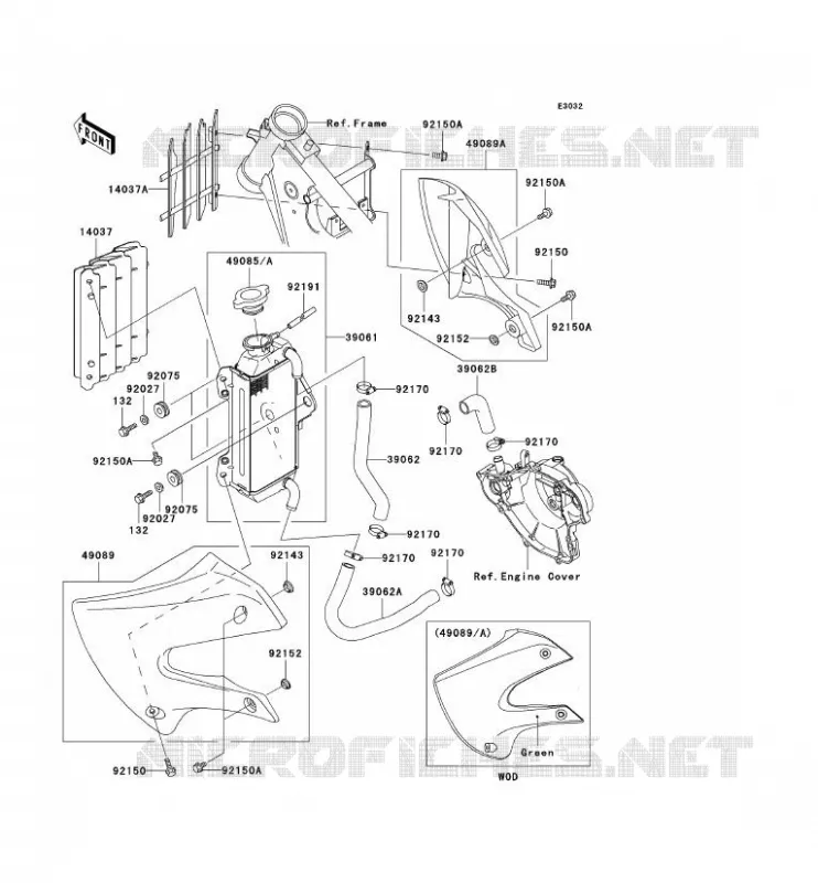 RADIATEUR Kawasaki TOUT-TERRAIN 65 2003 KX65  KX65-A4