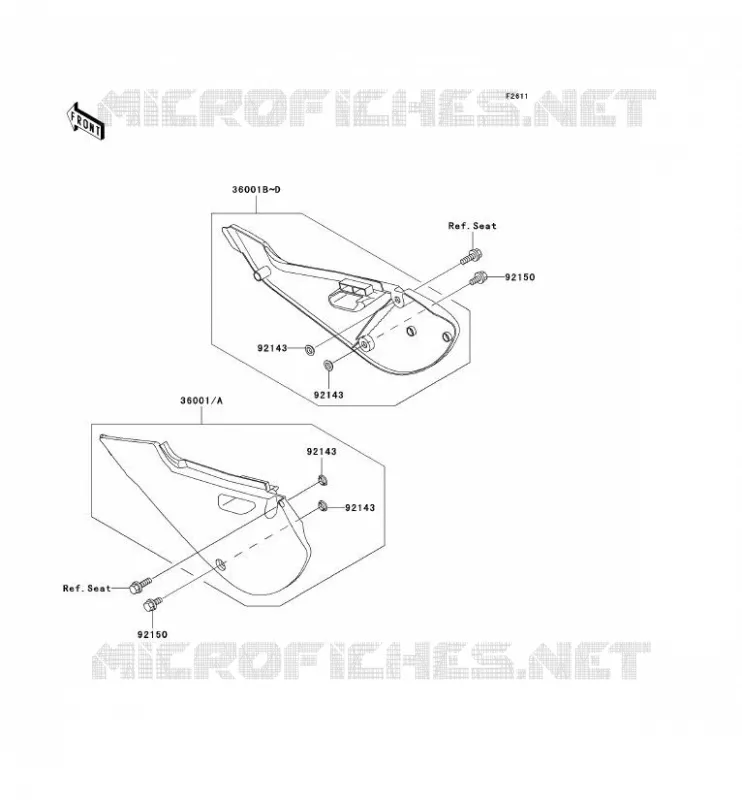 CACHE LAT&Eacute;RAL Kawasaki TOUT-TERRAIN 65 2003 KX65  KX65-A4