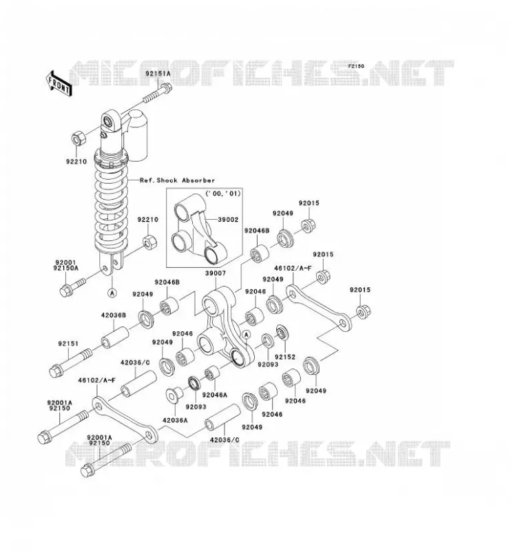 SUSPENSION ARRI&Egrave;RE Kawasaki TOUT-TERRAIN 65 2003 KX65  KX65-A4