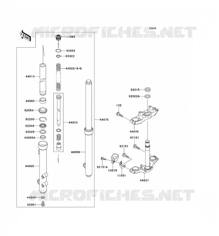 FOURCHE Kawasaki TOUT-TERRAIN 65 2005 KX65  KX65-A6