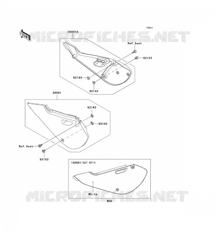 CACHE LAT&Eacute;RAL Kawasaki TOUT-TERRAIN 65 2007 KX65  KX65A7F