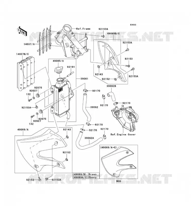 RADIATEUR Kawasaki TOUT-TERRAIN 65 2007 KX65  KX65A7F