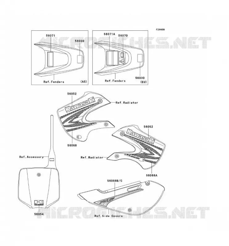 LABEL Kawasaki TOUT-TERRAIN 65 2008 KX65  KX65A8F