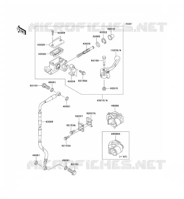 MAITRE CYLINDRE AV Kawasaki TOUT-TERRAIN 65 2008 KX65  KX65A8F
