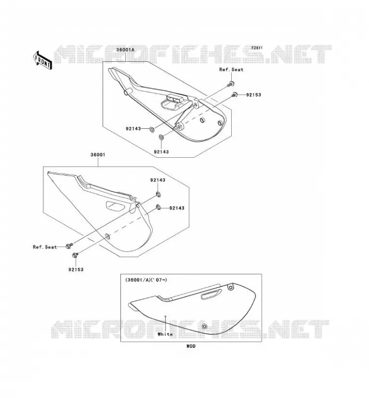 CACHE LAT&Eacute;RAL Kawasaki TOUT-TERRAIN 65 2009 KX65  KX65A9F