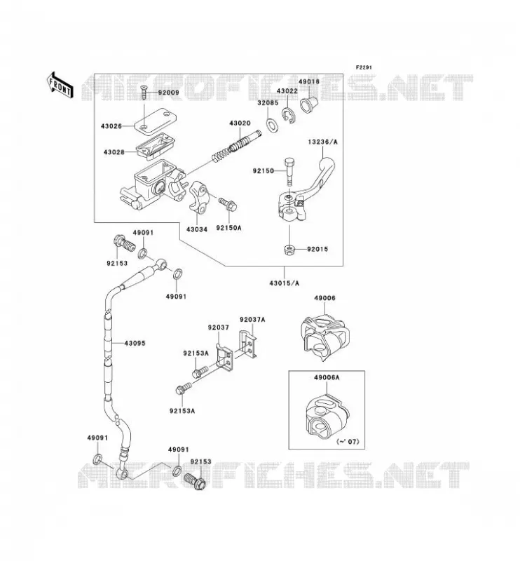 MAITRE CYLINDRE AV Kawasaki TOUT-TERRAIN 65 2009 KX65  KX65A9F