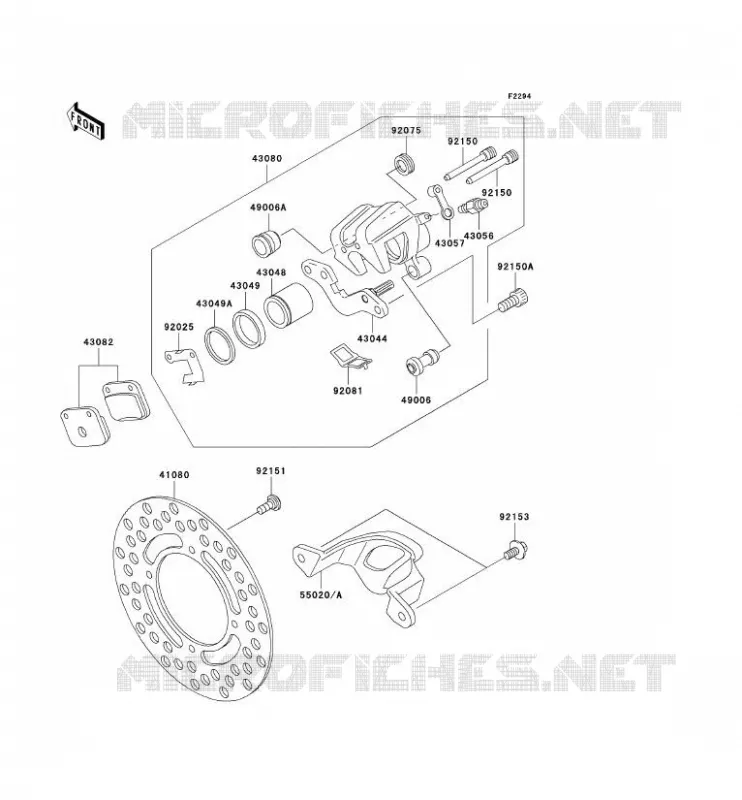 FREIN ARRIERE Kawasaki TOUT-TERRAIN 65 2009 KX65  KX65A9FA