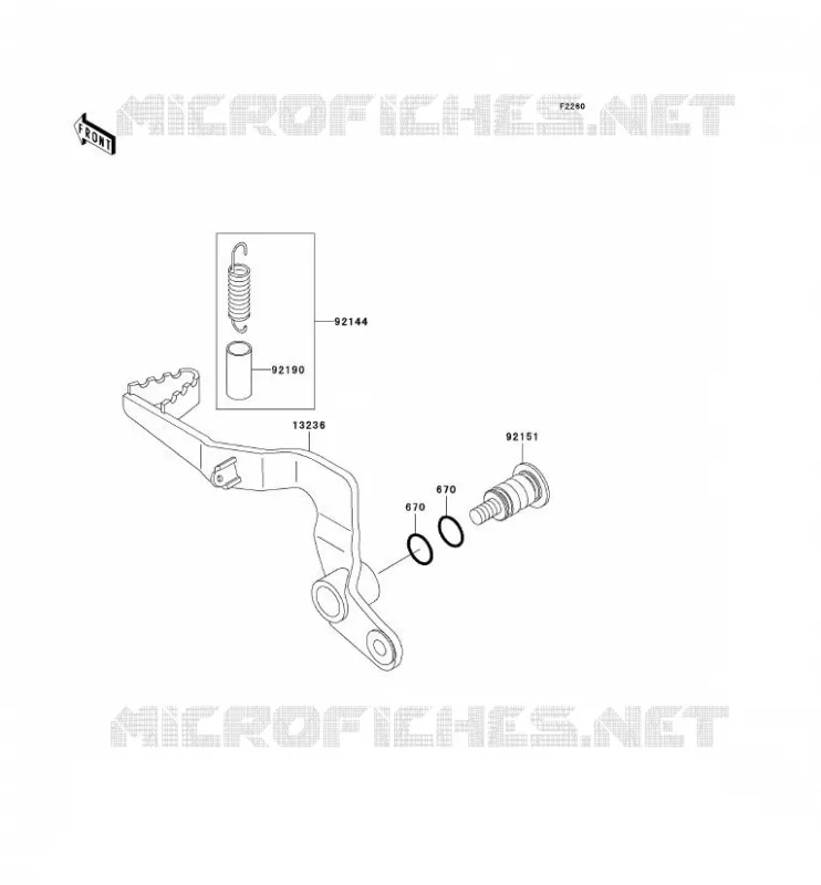 PEDALE DE FREIN Kawasaki TOUT-TERRAIN 65 2009 KX65  KX65A9FA