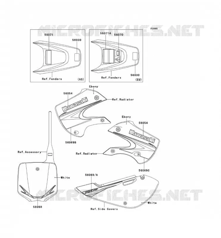 LABEL Kawasaki TOUT-TERRAIN 65 2010 KX65  KX65AAF