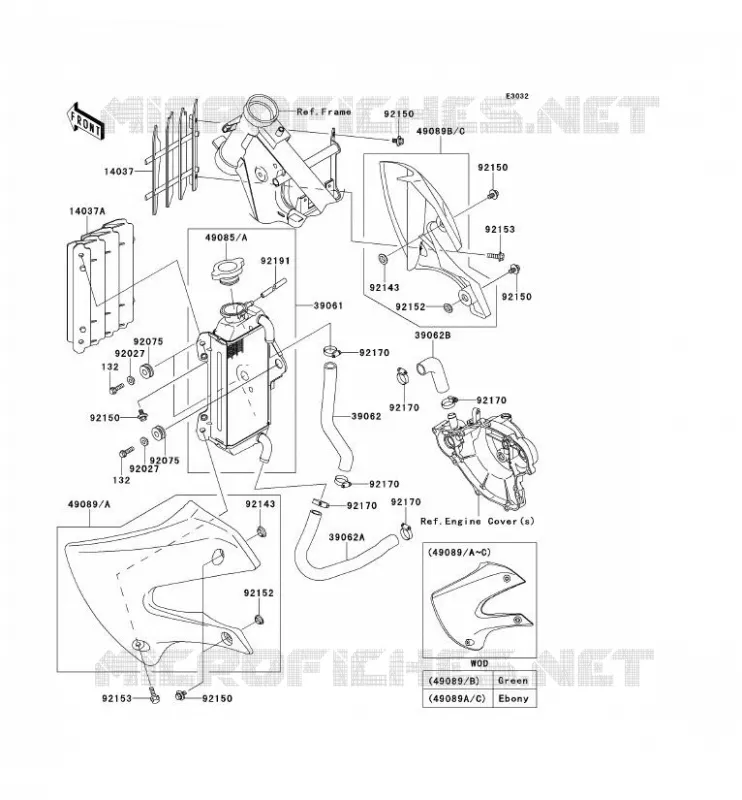 RADIATEUR Kawasaki TOUT-TERRAIN 65 2011 KX65  KX65ABF