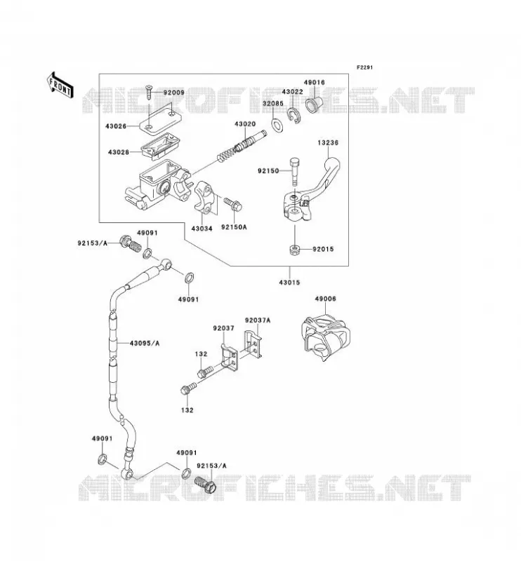 MAITRE CYLINDRE AV Kawasaki TOUT-TERRAIN 65 2012 KX65  KX65ACF
