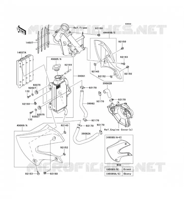 RADIATEUR Kawasaki TOUT-TERRAIN 65 2013 KX65  KX65ADF