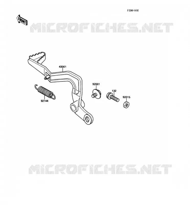 PEDALE DE FREIN Kawasaki TOUT-TERRAIN 80 1988 KX80  KX80-L1