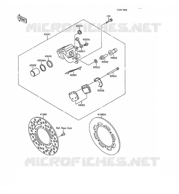 FREIN ARRIERE Kawasaki TOUT-TERRAIN 80 1989 KX80  KX80-L2