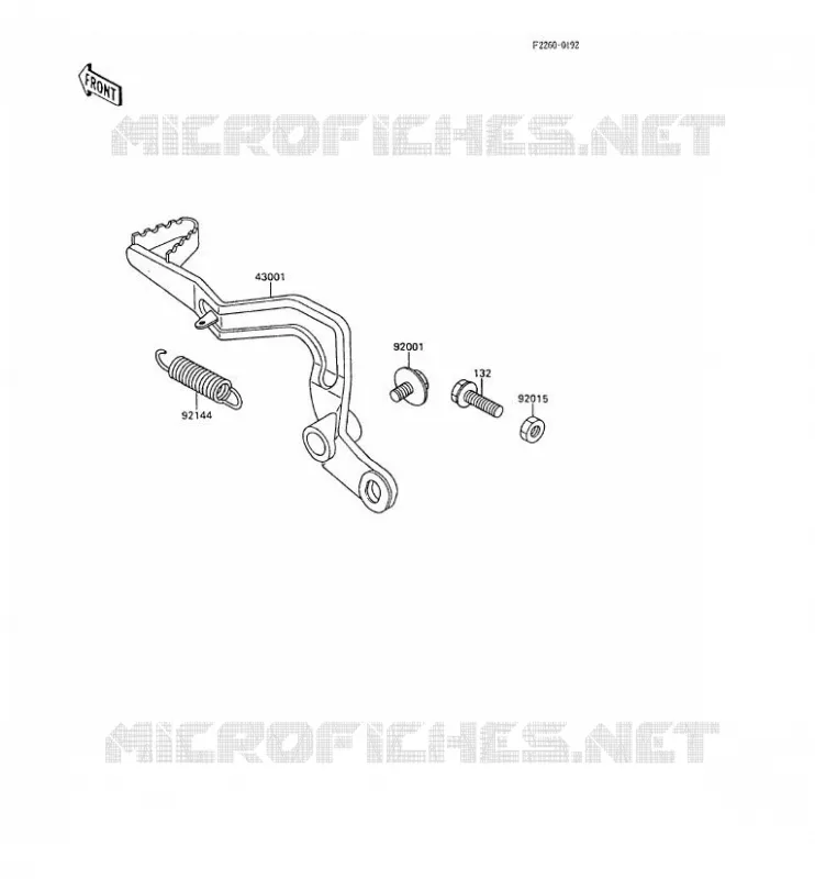 PEDALE DE FREIN Kawasaki TOUT-TERRAIN 80 1989 KX80  KX80-L2