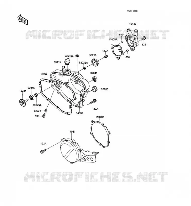 COUVERCLES MOTEUR Kawasaki TOUT-TERRAIN 80 1990 KX80  KX80-L3