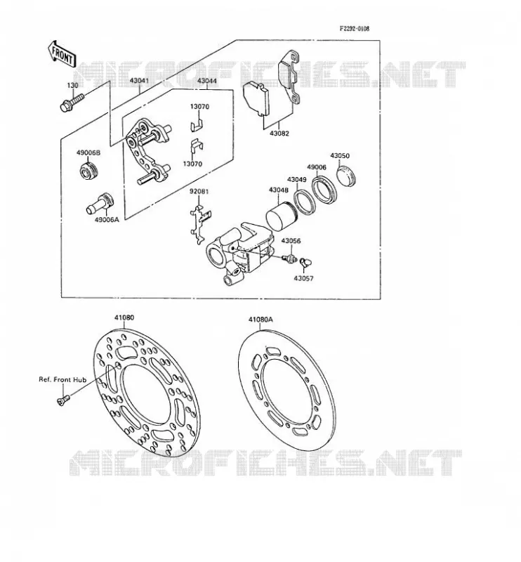 FREIN AVANT Kawasaki TOUT-TERRAIN 80 1989 KX80  KX80-M2